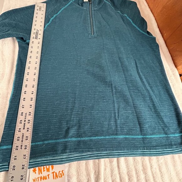 Tommy Bahama Mens Reversible 1/4 Zip Pullover Sweater XL Blue Striped Cotton New - Picture 7 of 7